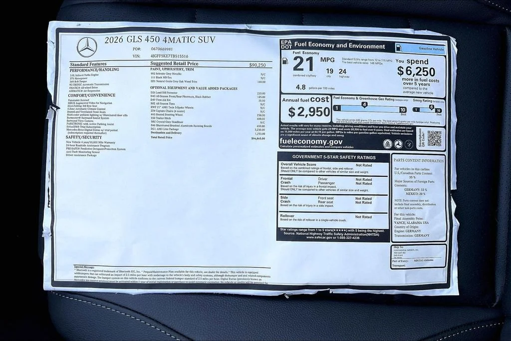 New 2026 Selenite Grey Metallic Mercedes-Benz GLS 450 image 32
