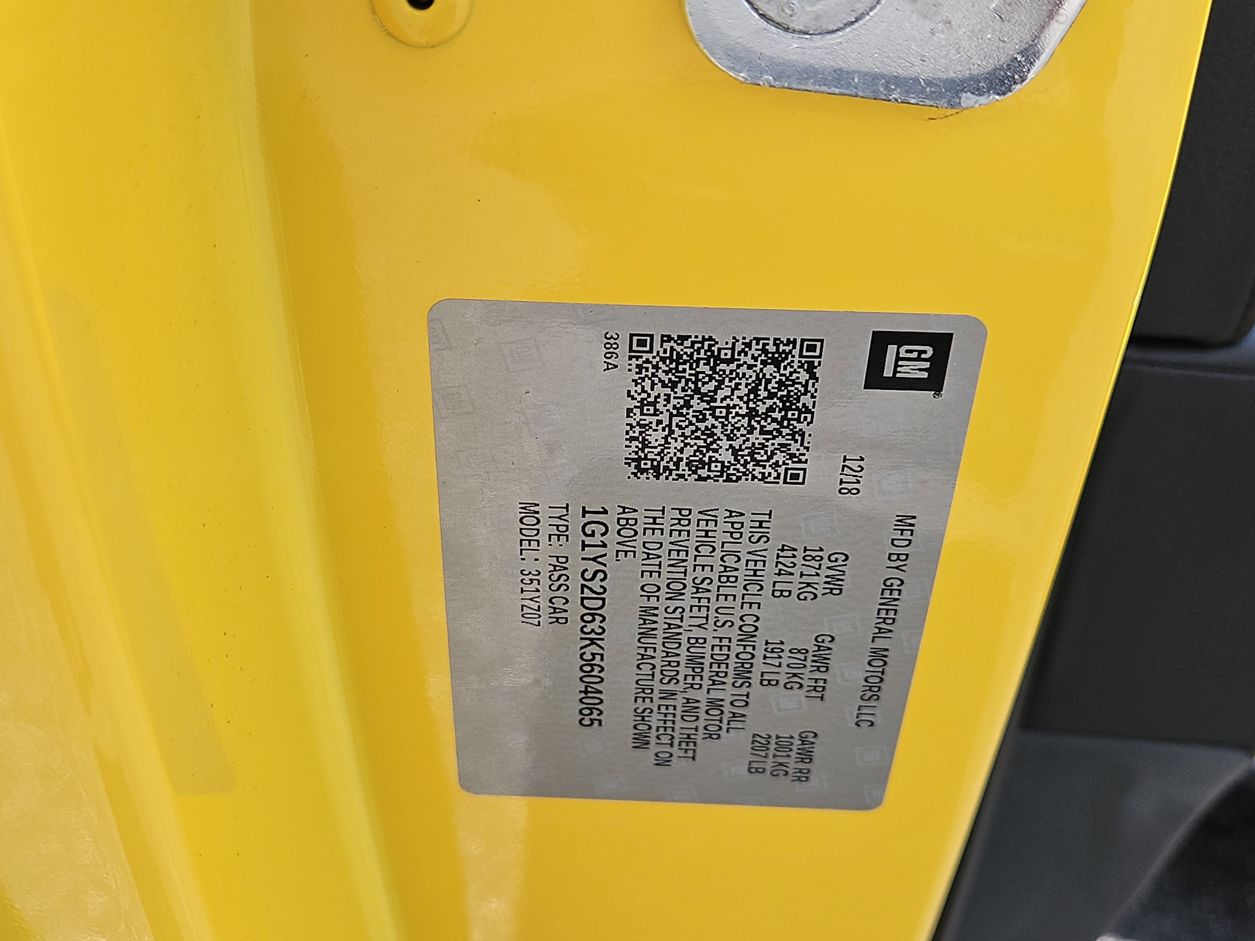 Certified Used 2019 CORVETTE RACING YELLOW TINTCOAT Chevrolet Z06 2LZ image 31