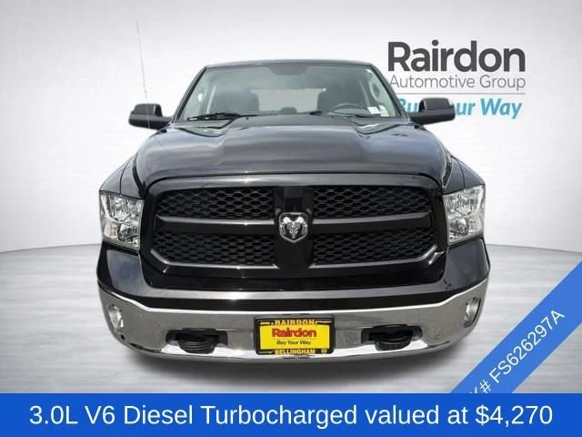Used 2015 Brilliant Black Crystal Pearlcoat Ram Outdoorsman image 2