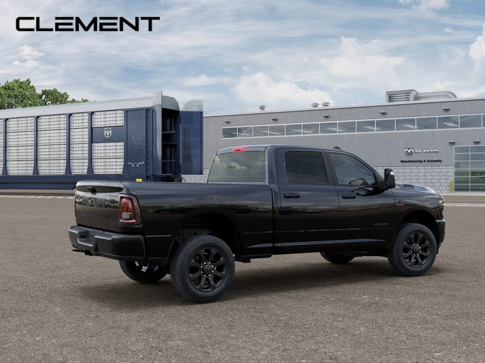 New 2027 Diamond Black Crystal Pearl-Coat Exterior Paint RAM Big Horn image 4