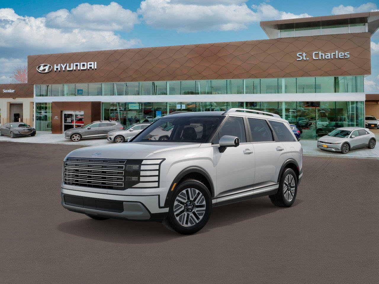 New 2026 Creamy White Pearl Hyundai Blue SEL Premium 7P image 1
