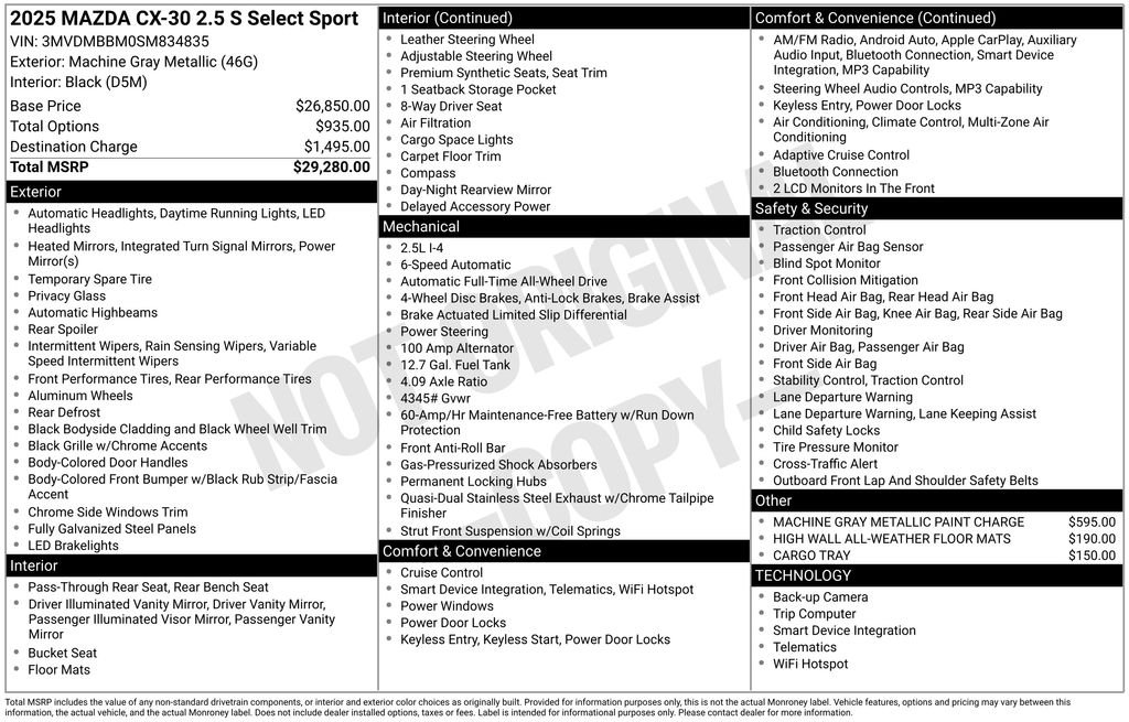Certified Used 2025 Gray Mazda 2.5 S Select Sport image 4