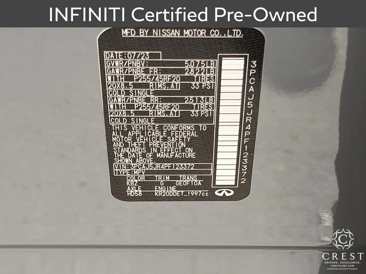 Certified Used 2023 Slate Gray INFINITI LUXE image 33