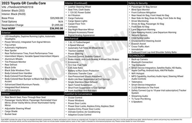 Used 2023 Black Toyota Core image 21