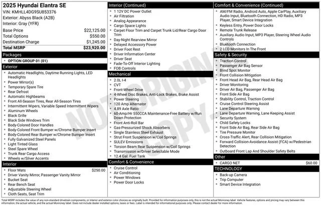 Used 2025 Black Hyundai SE image 5