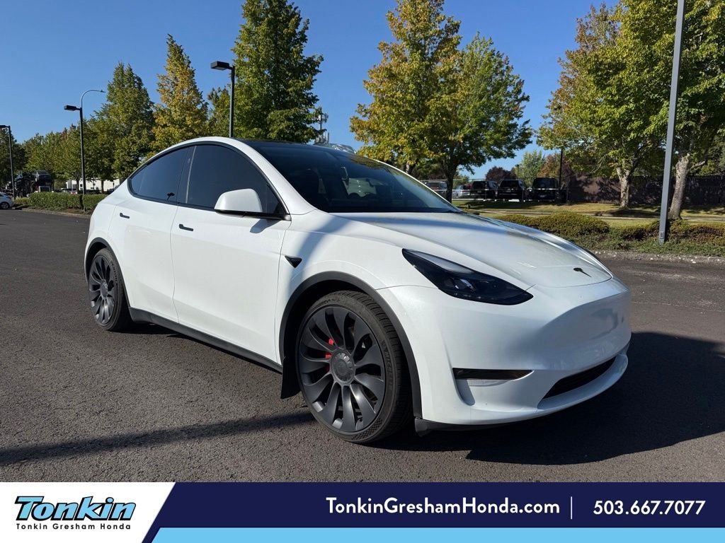 Used 2023 Pearl White Multi-Coat Tesla Performance image 1