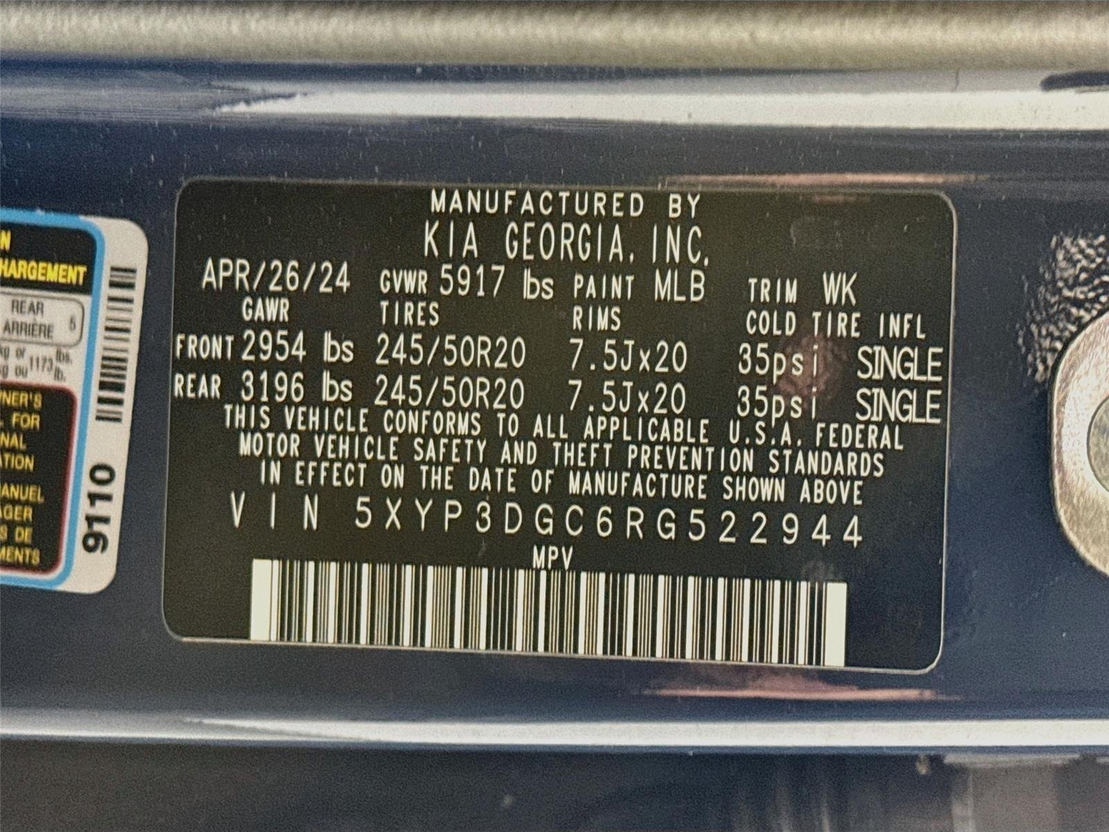 Used 2024 Midnight Lake Blue Kia EX X-Line image 34