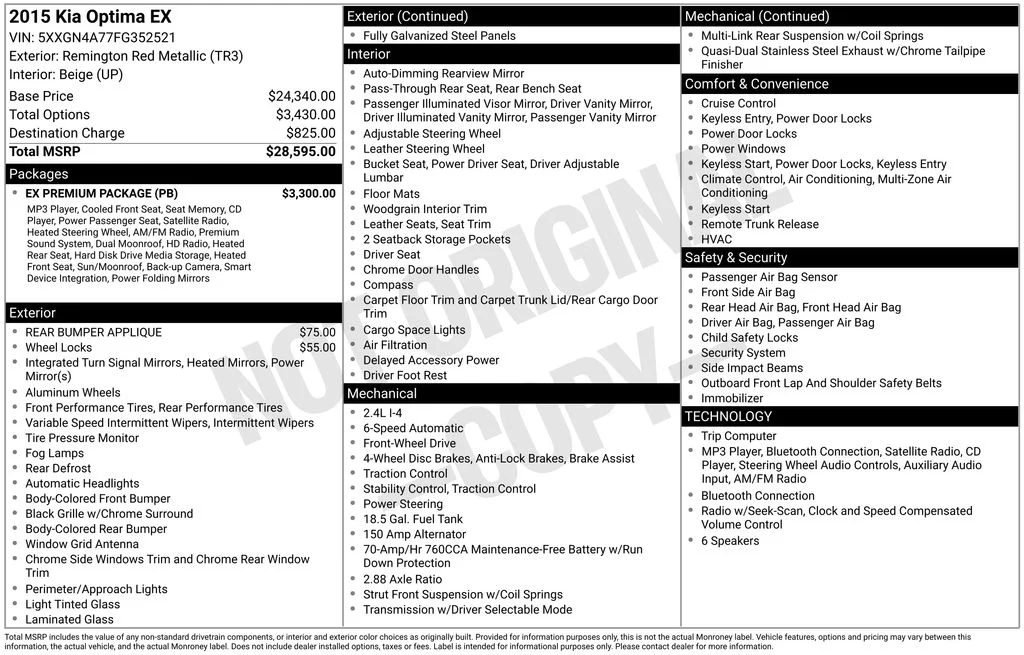 Used 2015 Red Kia EX image 6