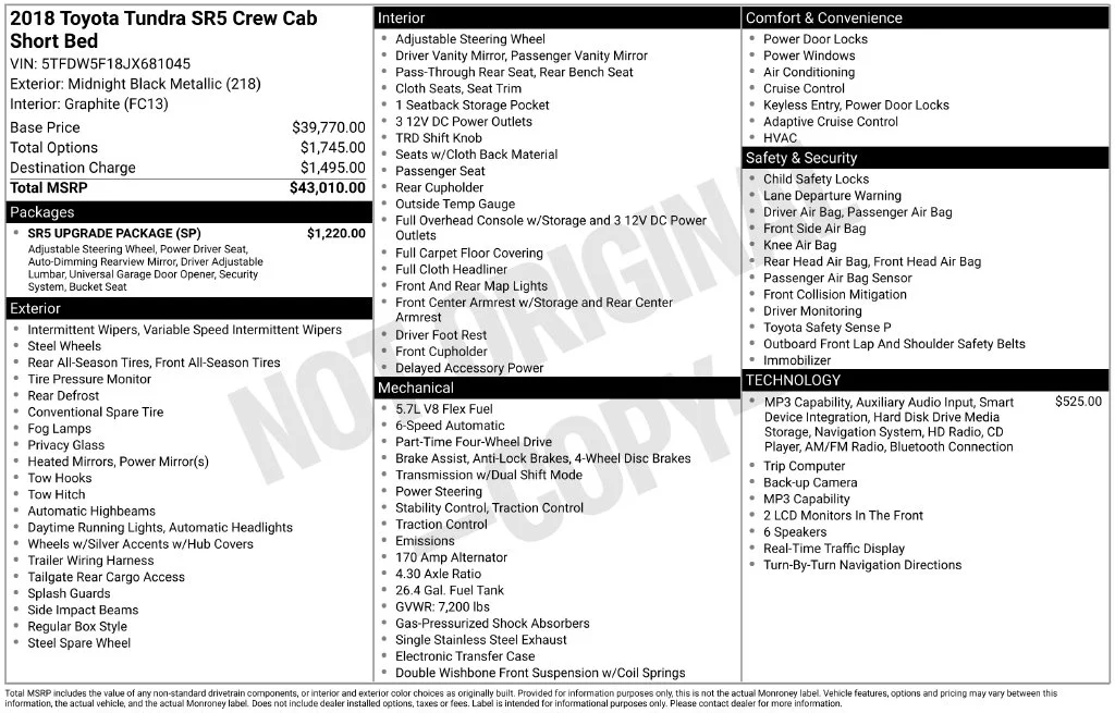 Used 2018 Black Toyota SR5 image 36