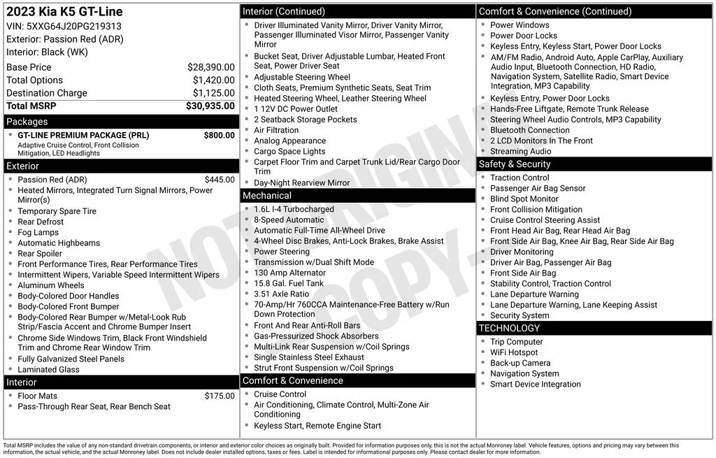 Used 2023 Passion Red Kia GT-Line image 6