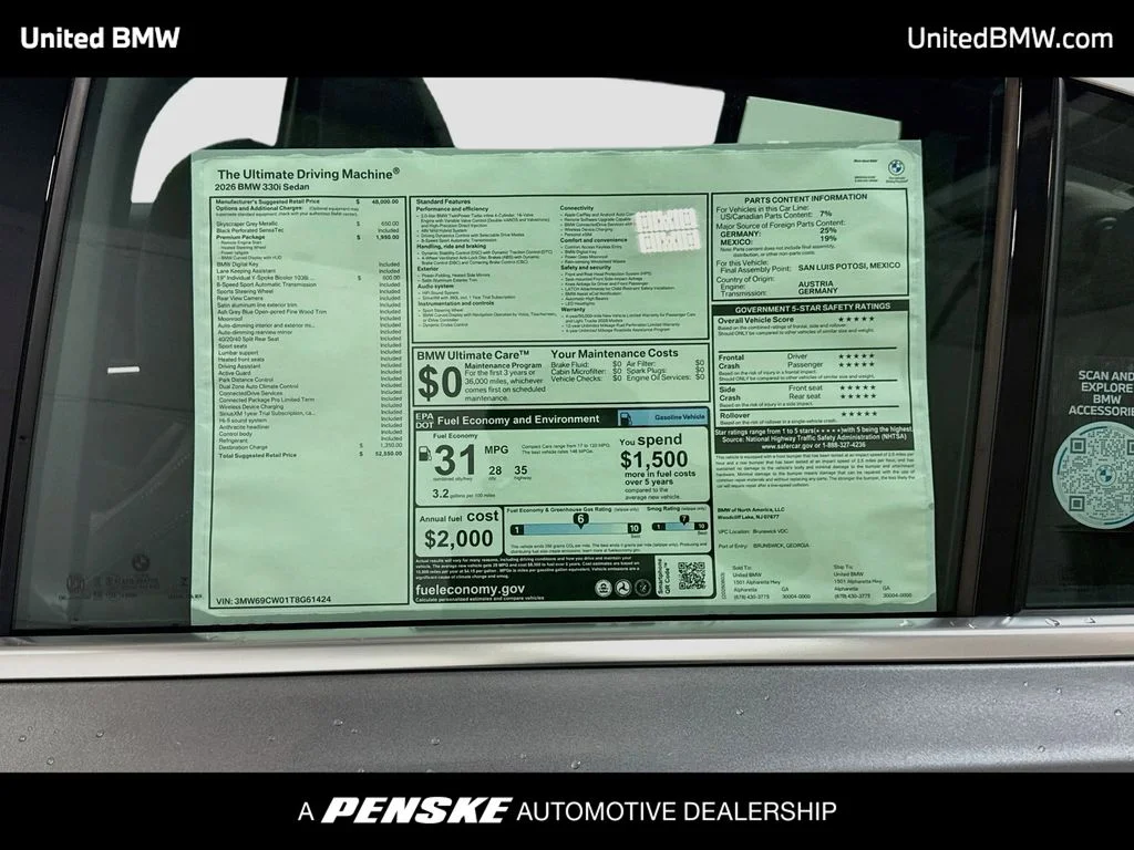 New 2026 Skyscraper Grey Metallic BMW 330i image 22