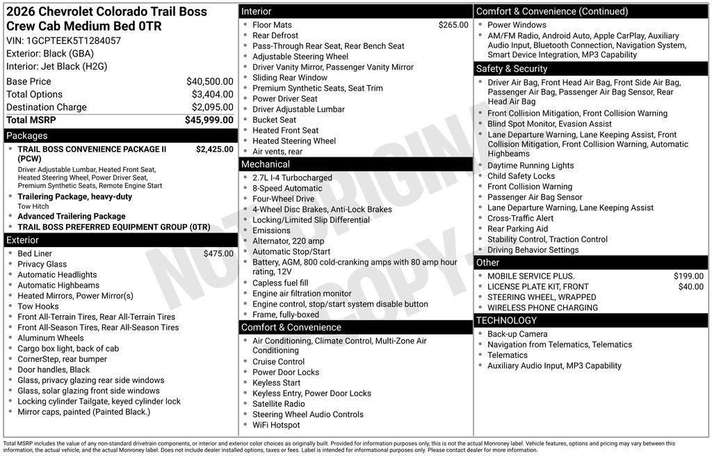 New 2026 Black Chevrolet Trail Boss image 28