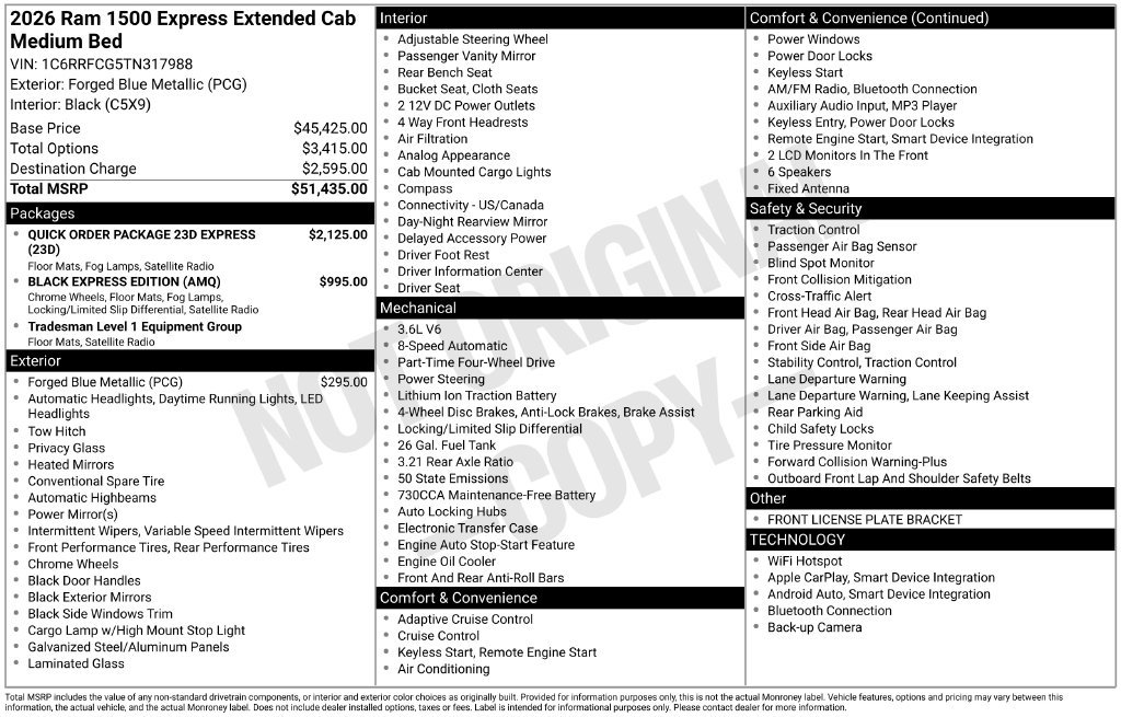 New 2026 Forged Blue Metallic Exterior Paint RAM Express image 3