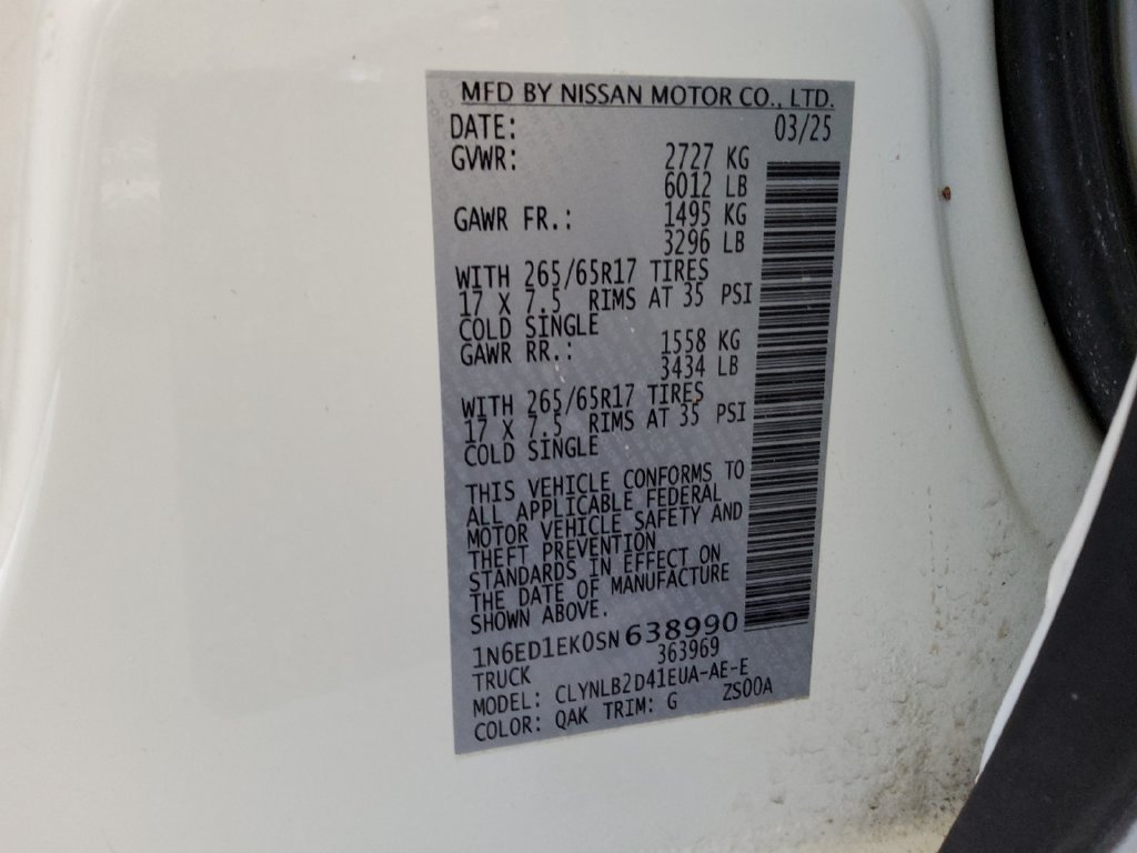 Used 2025 White Nissan SV image 20