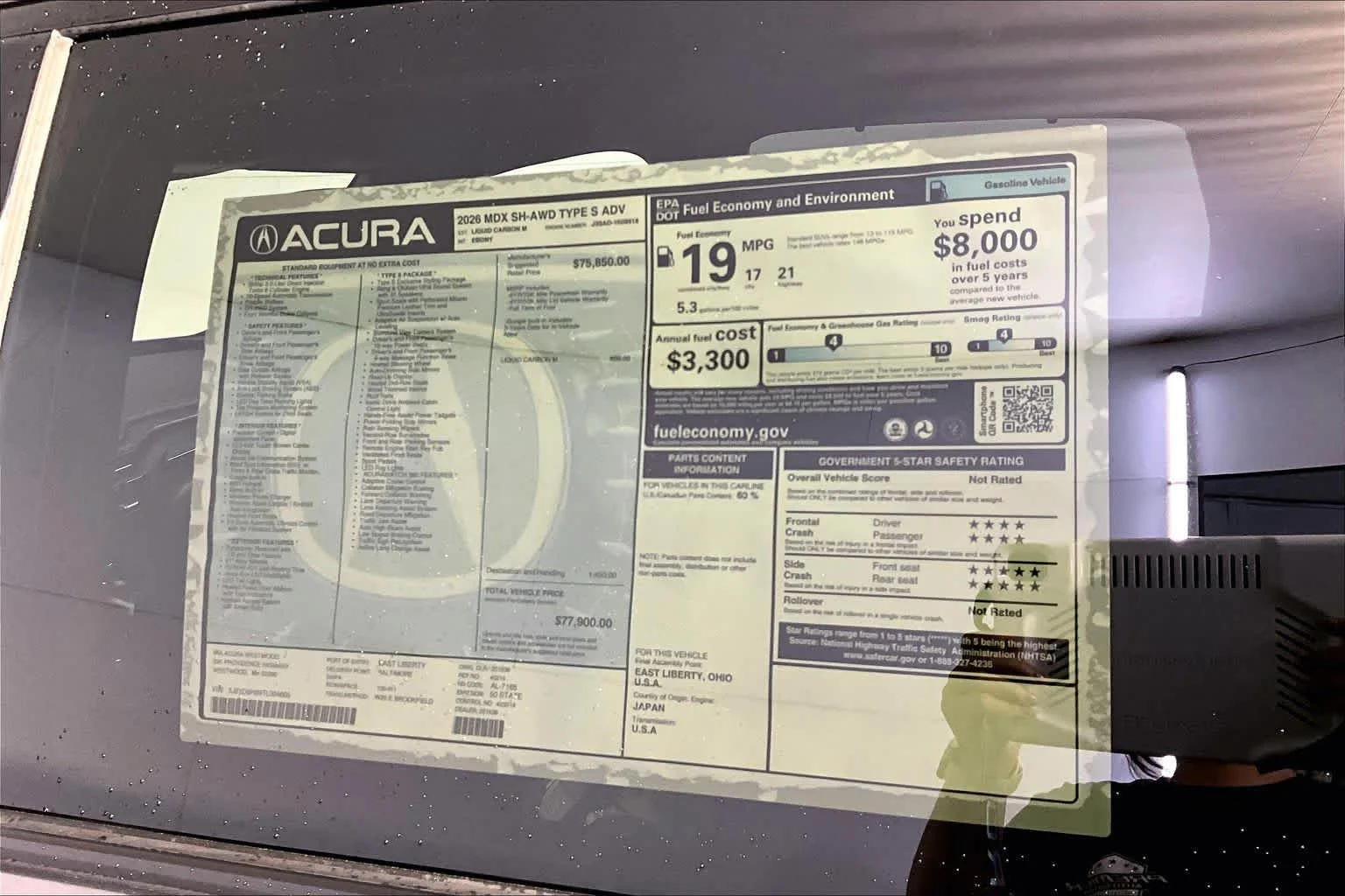 New 2026 Liquid Carbon Metallic Acura Type S With Advance Package image 19