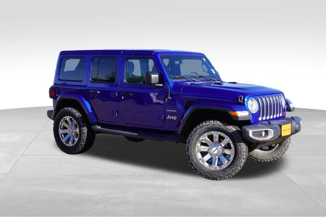 Used 2019 Blue Jeep Unlimited Sahara image 2