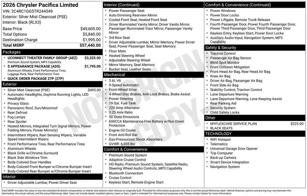 New 2026 Silver Mist Clear-Coat Exterior Paint Chrysler Limited image 7