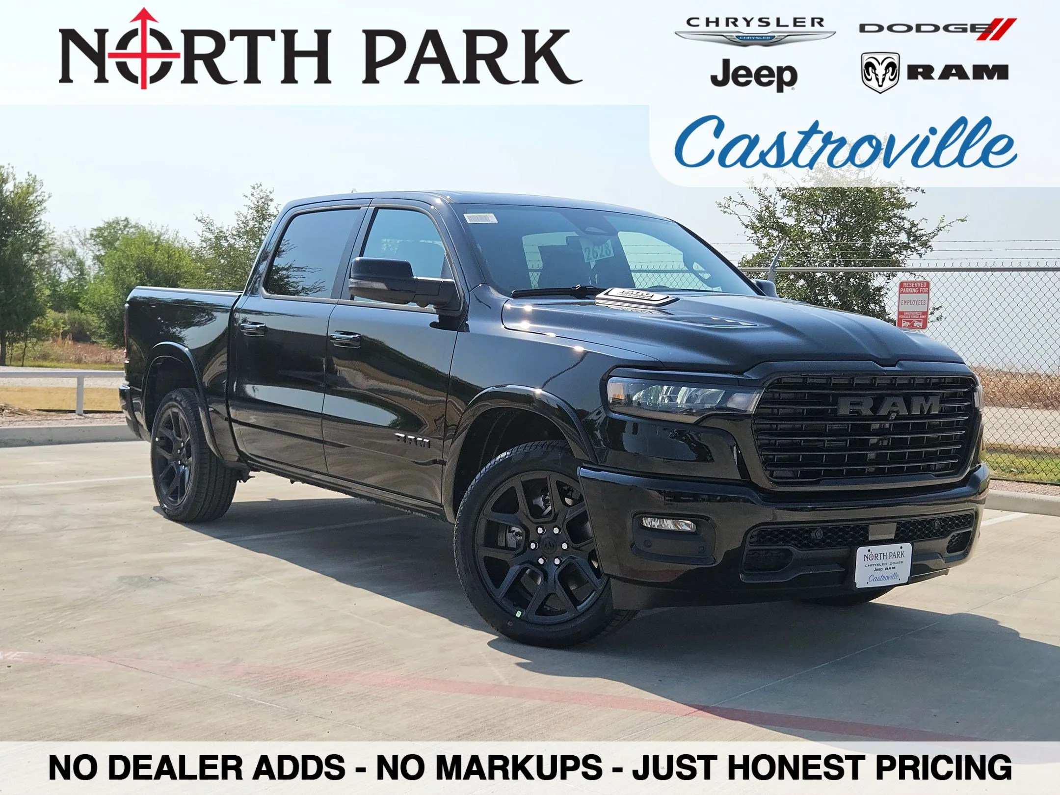 New 2027 Diamond Black Crystal Pearl-Coat Exterior Paint RAM Laramie image 1