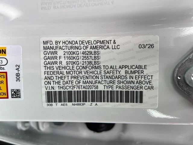 New 2026 Platinum White Honda Sport-L image 18