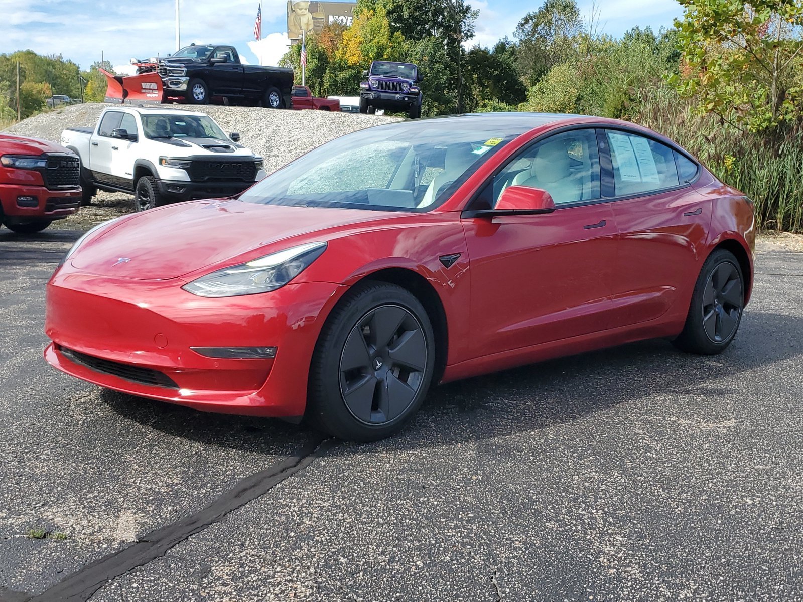 Used 2021 Tesla Model 3 Base with VIN 5YJ3E1EA1MF058874 for sale in Paw Paw, MI