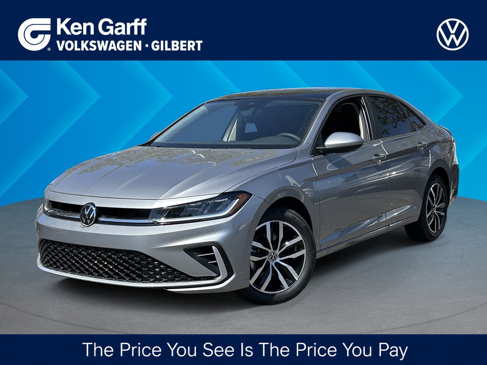 New 2027 Pyrite Silver Metallic Volkswagen SE image 1