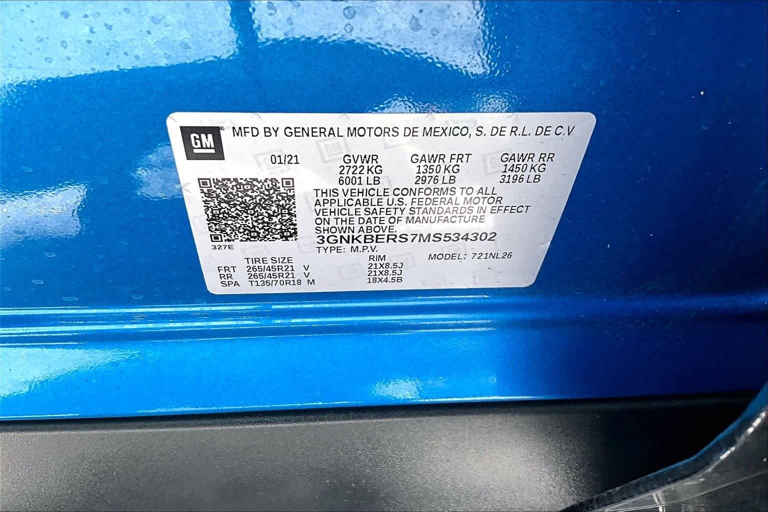 Used 2021 Bright Blue Metallic Chevrolet RS image 35