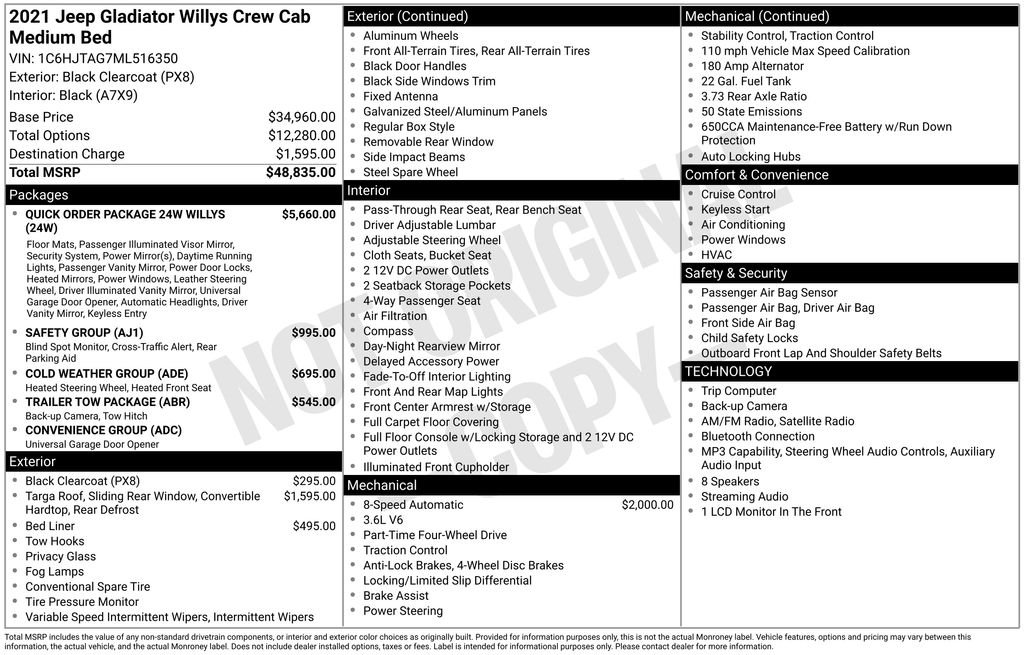 Used 2021 Black Jeep Willys image 6