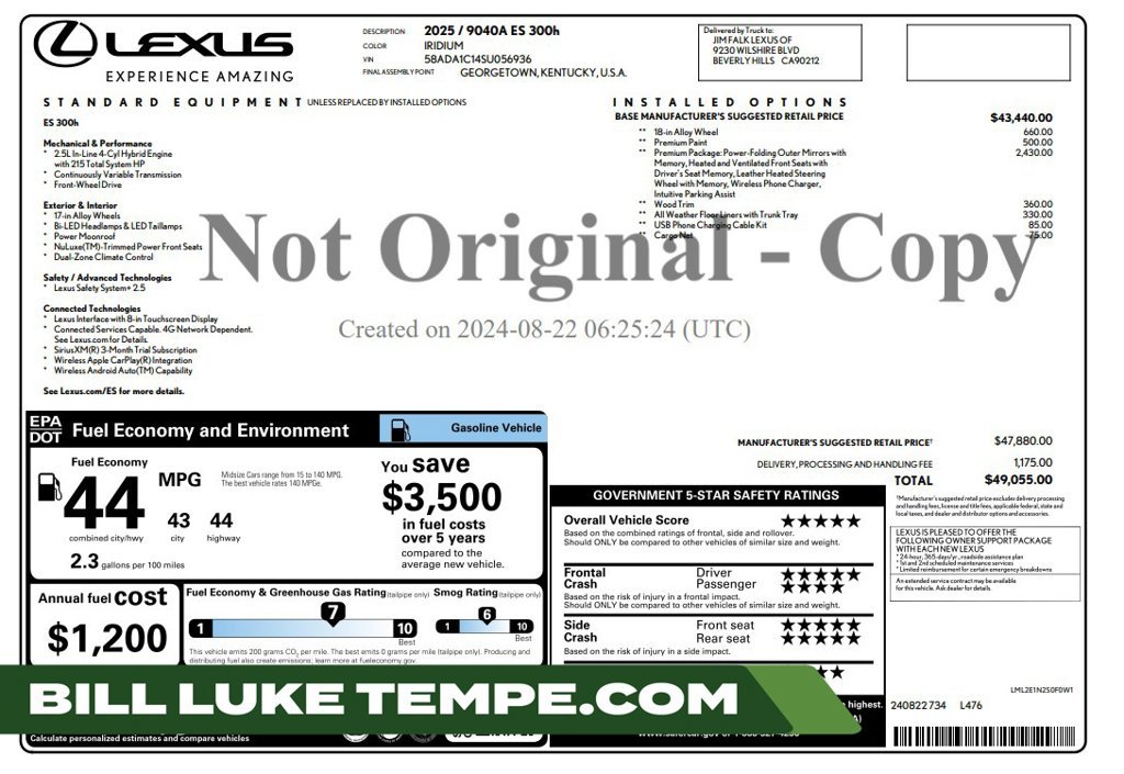 2025 Lexus ES Hybrid