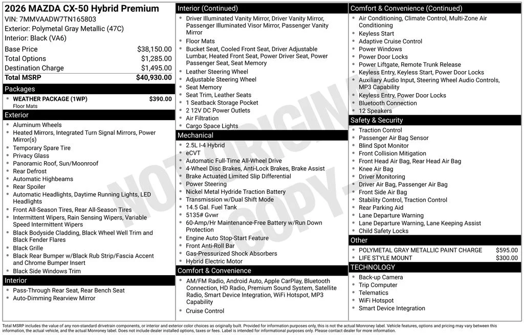 New 2026 Gray Mazda Premium image 4