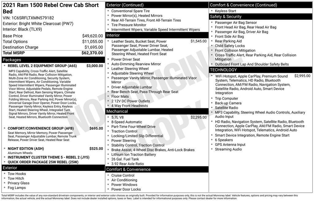 Used 2021 Bright White Clearcoat Ram Rebel image 27