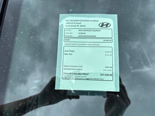 Used 2024 Chevrolet Equinox EV RS with VIN 3GN7DSRP5RS289484 for sale in Greenwood, IN