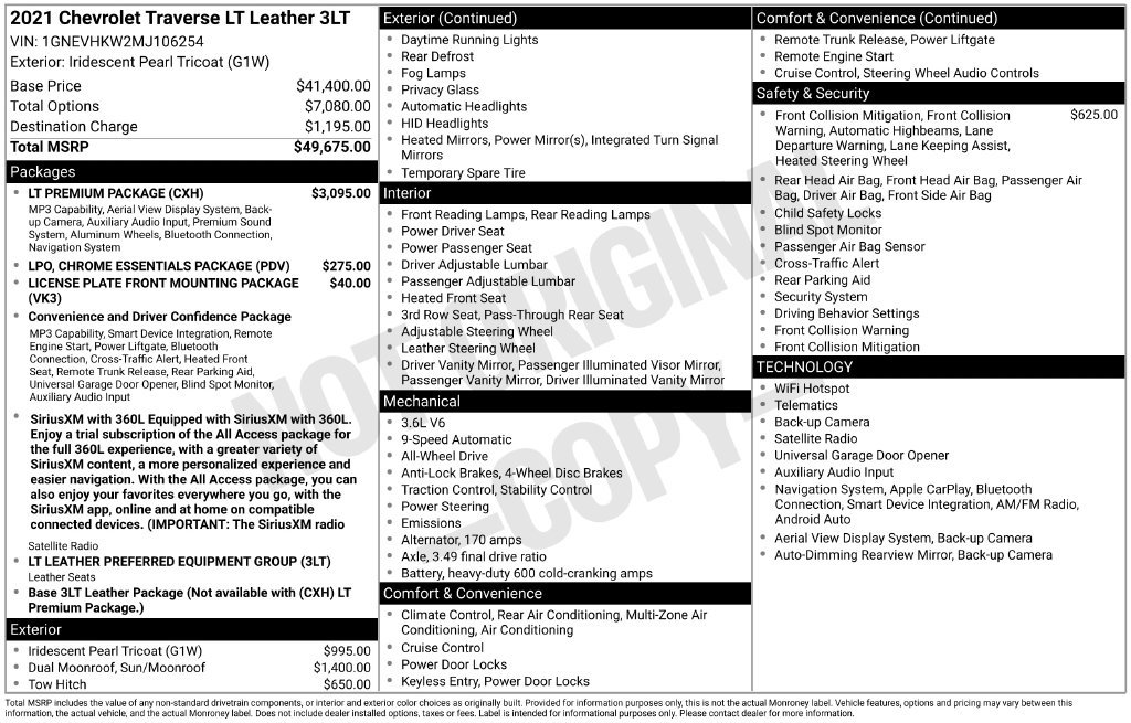 Used 2021 Beige Chevrolet LT Leather image 2