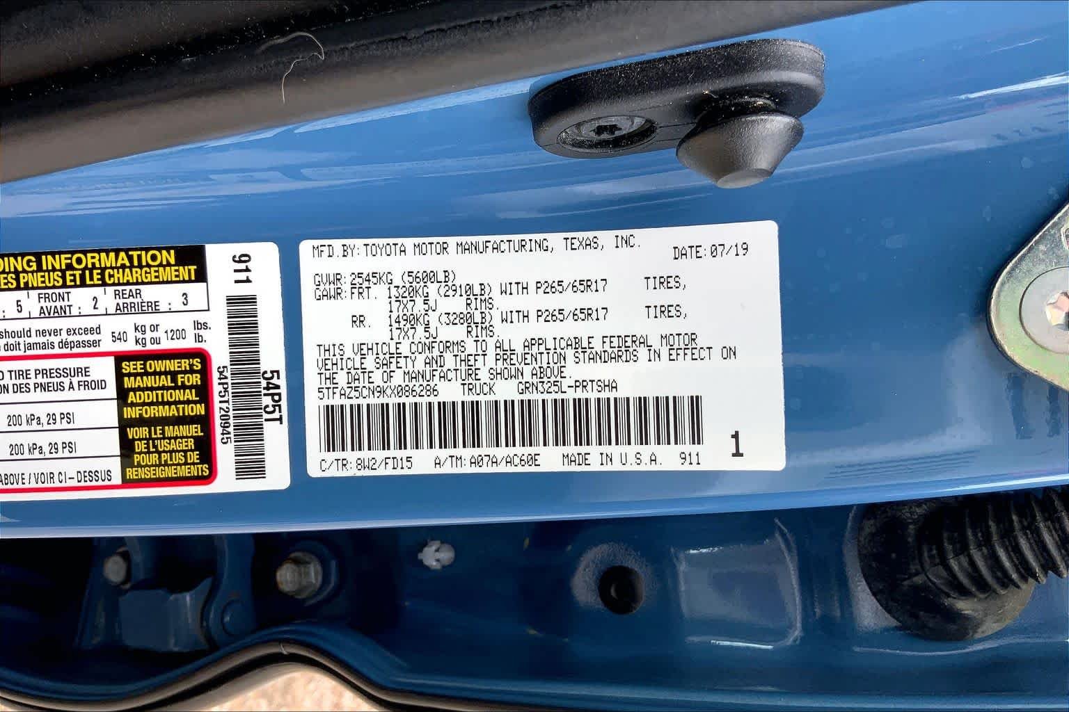 Used 2019 Cavalry Blue Toyota TRD Sport image 34