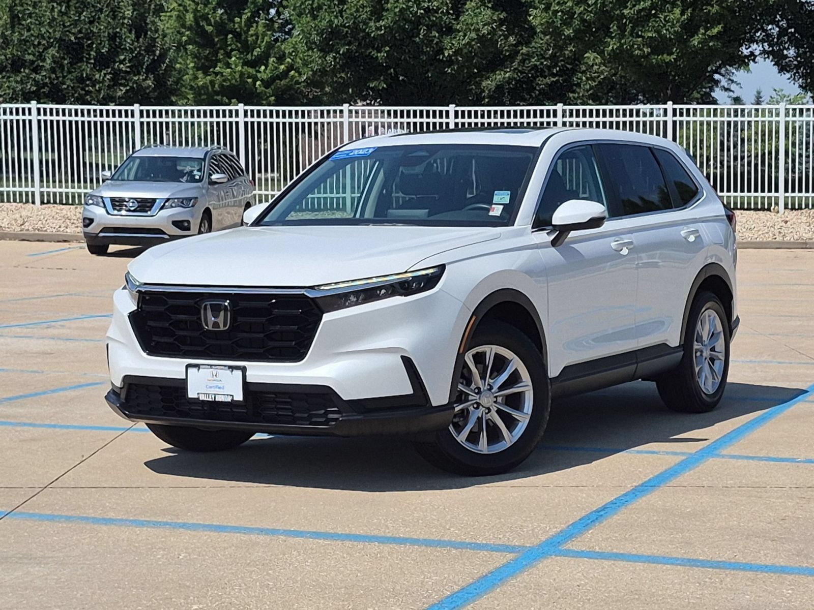 Certified Used 2023 Platinum White Pearl Honda EX AWD image 2