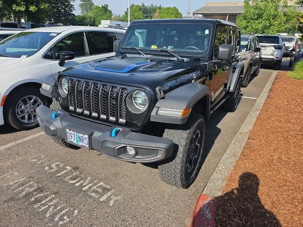 Used 2022 Black Clearcoat Jeep Unlimited Rubicon 4xe image 2