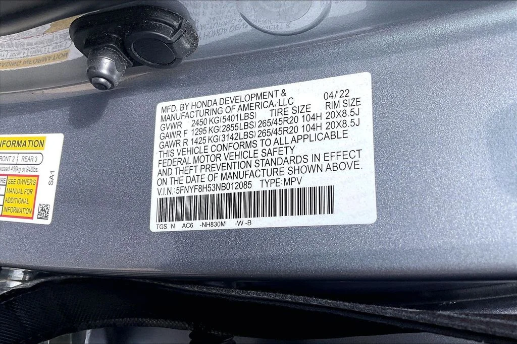 Used 2022 Sonic Gray Pearl Honda EX-L image 33