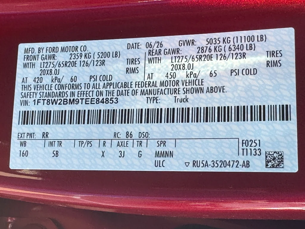New 2026 Ruby Red Metallic Tinted Clearcoat Ford Torque 1200 image 23