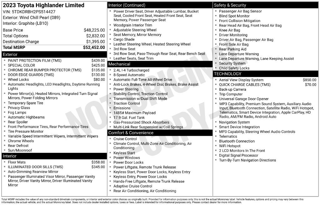 Used 2023 Pearl Toyota Limited image 6