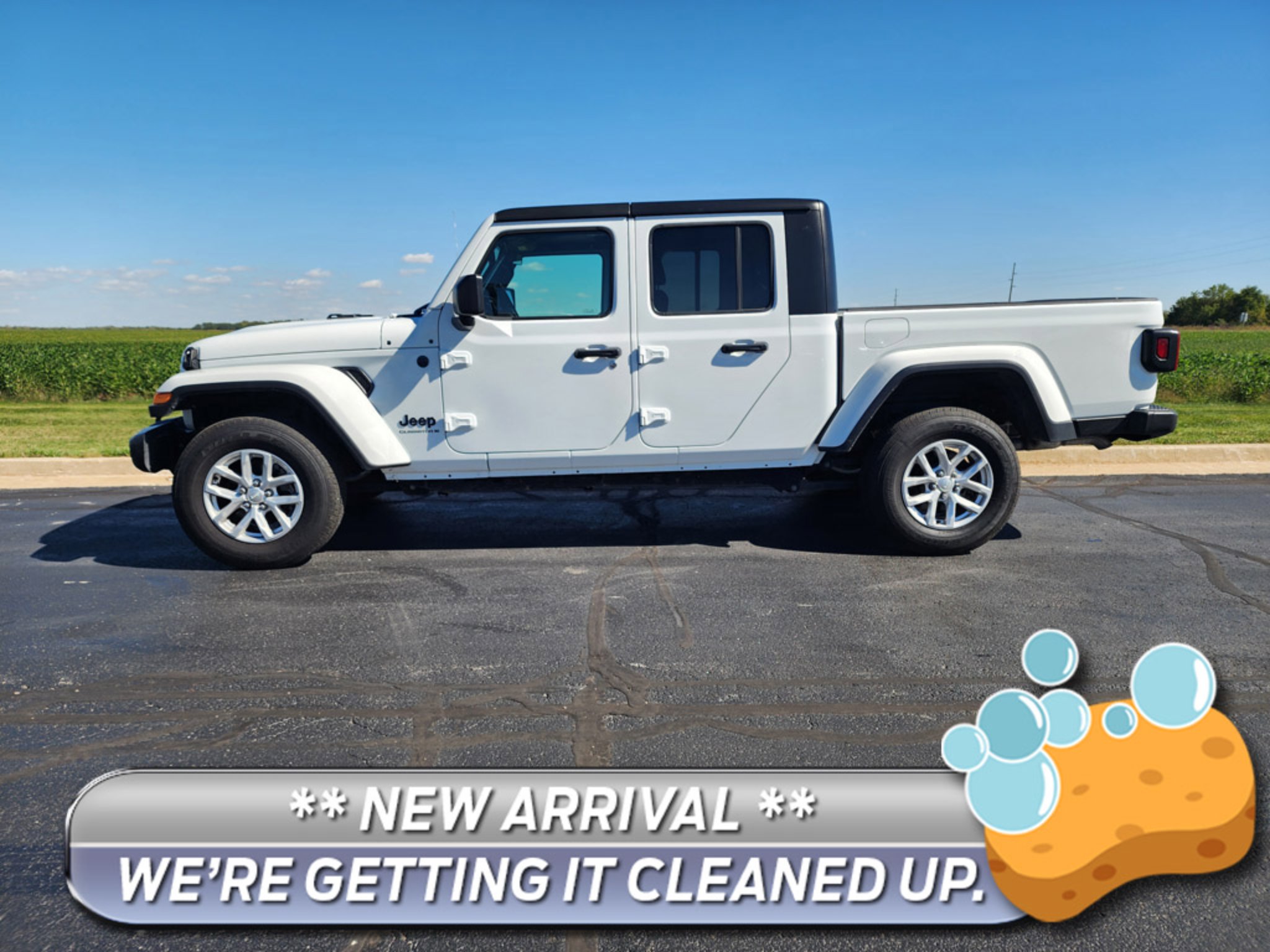 Used 2023 Bright White Clearcoat Jeep Sport S image 1