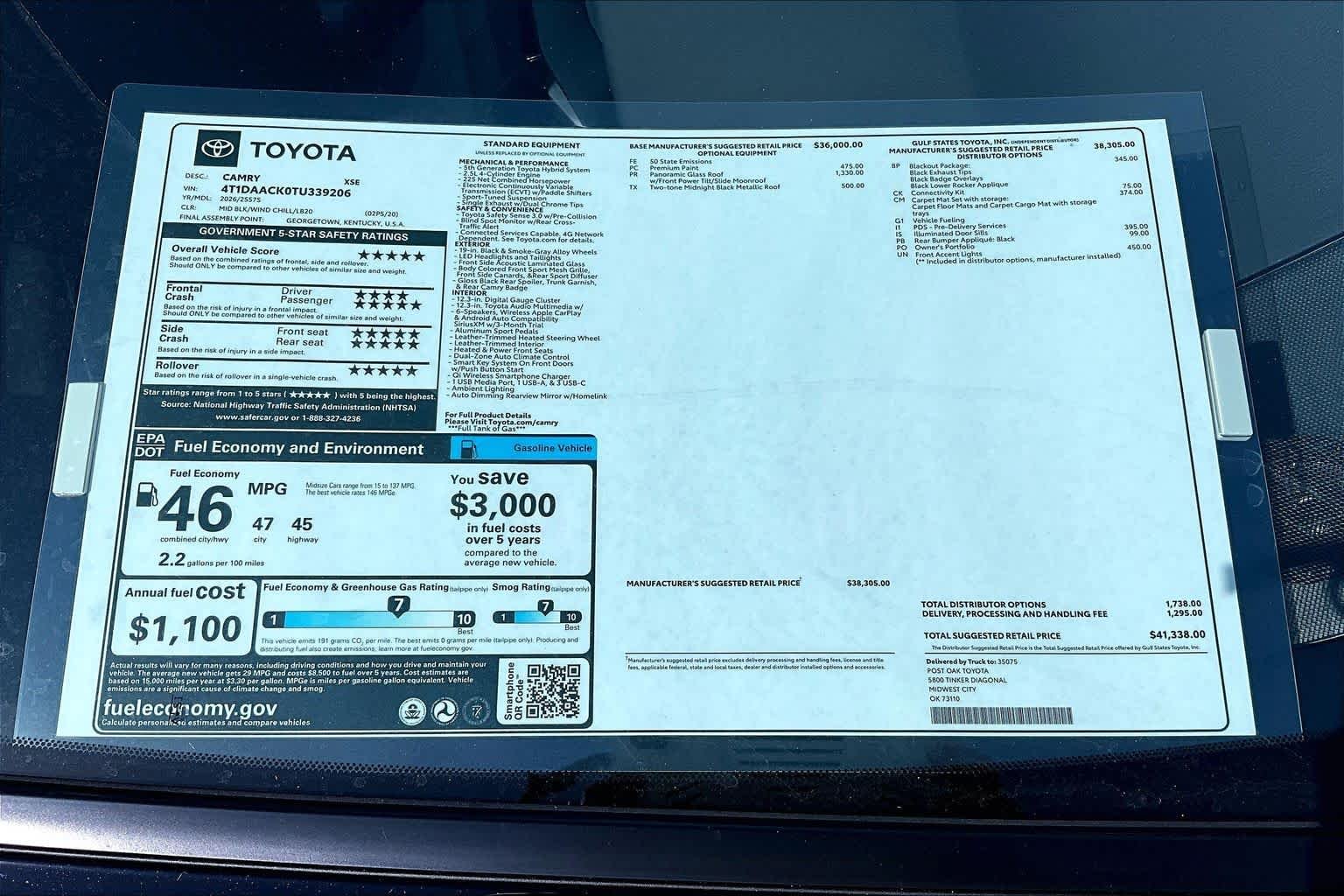 New 2026 Wind Chill Pearl with Midnight Black Metallic roof Toyota XSE image 21