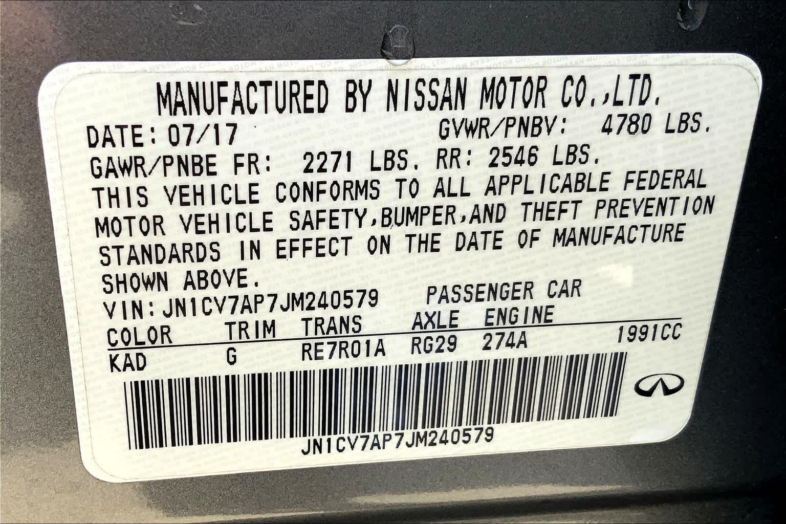 Used 2018 Graphite Shadow INFINITI 2.0t PURE image 36