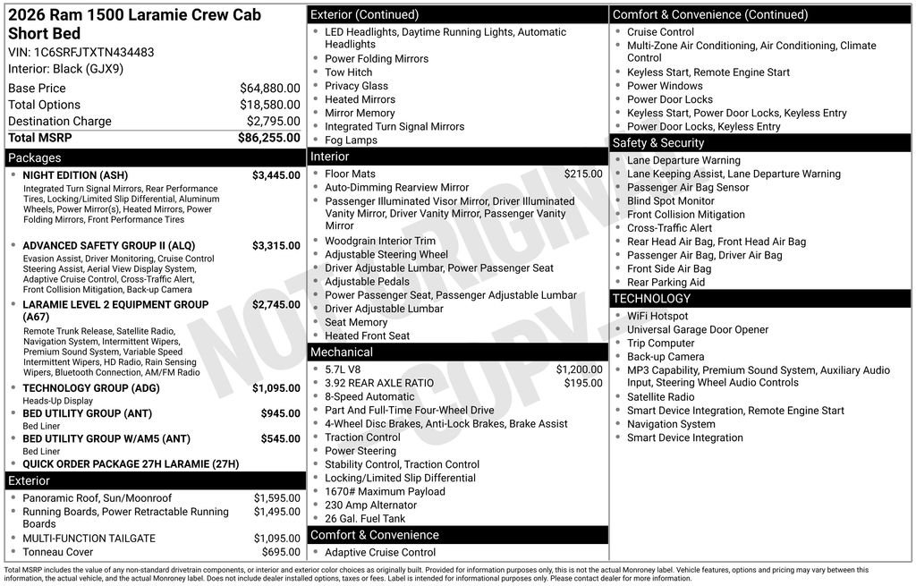 New 2026 Tank Exterior Paint RAM Laramie image 3