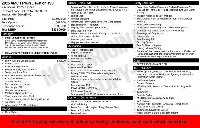 Used 2025 Black GMC Elevation image 32