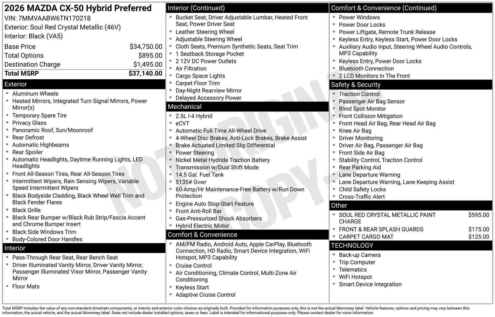 New 2026 Soul Red Crystal Metallic Mazda Preferred image 4