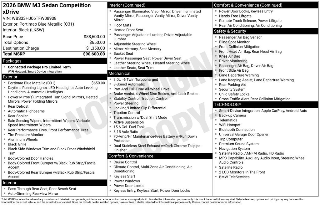 Used 2026 Blue BMW Competition image 2