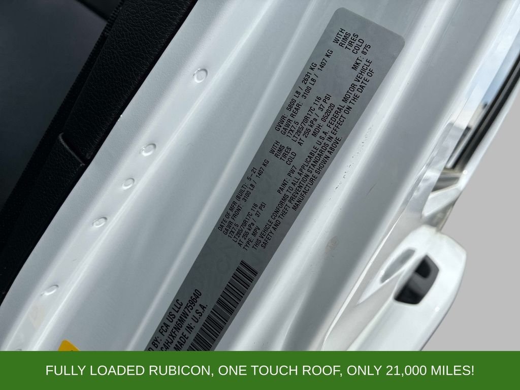 Used 2021 White Jeep Unlimited Rubicon image 22