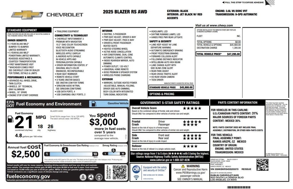 Used 2025 Black Chevrolet RS image 3