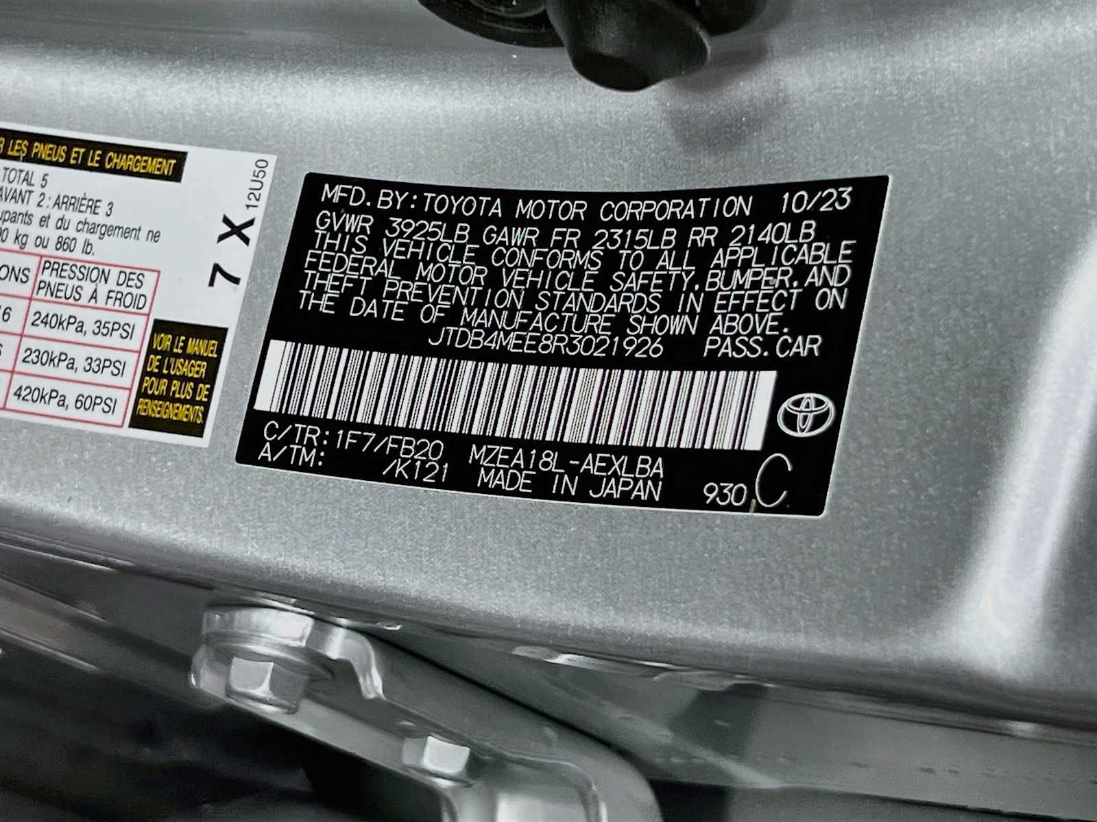 Used 2024 Classic Silver Metallic Toyota LE image 30