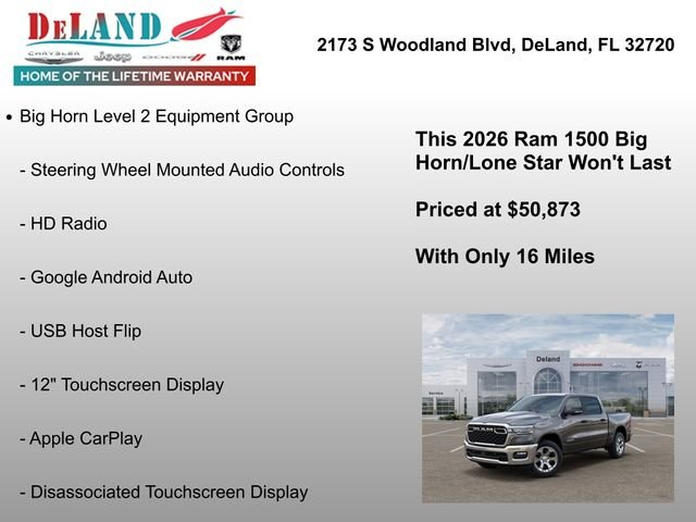 New 2026 Granite Crystal Metallic Clearcoat RAM Big Horn/Lone Star image 30