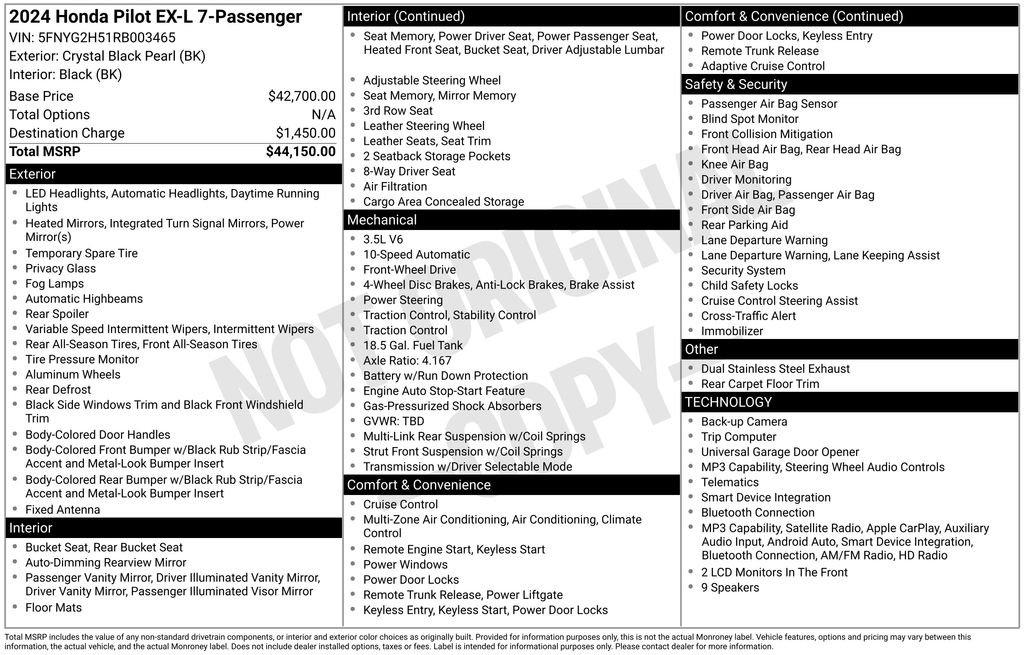 2024 Honda Pilot EX-L - Photo 39